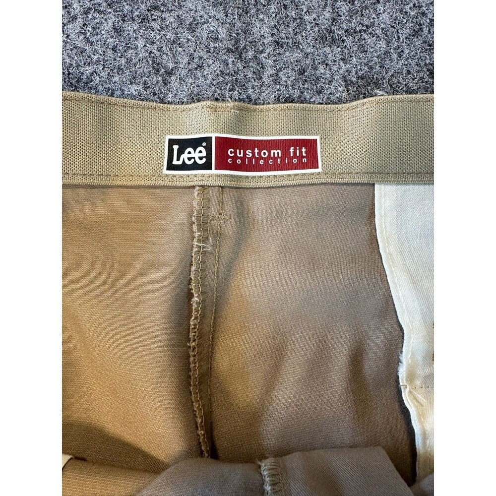 Lee Mens Slacks Size 36x29 XL Tan Custom Fit Dress Pants Office Casual Preppy - Picture 6 of 10